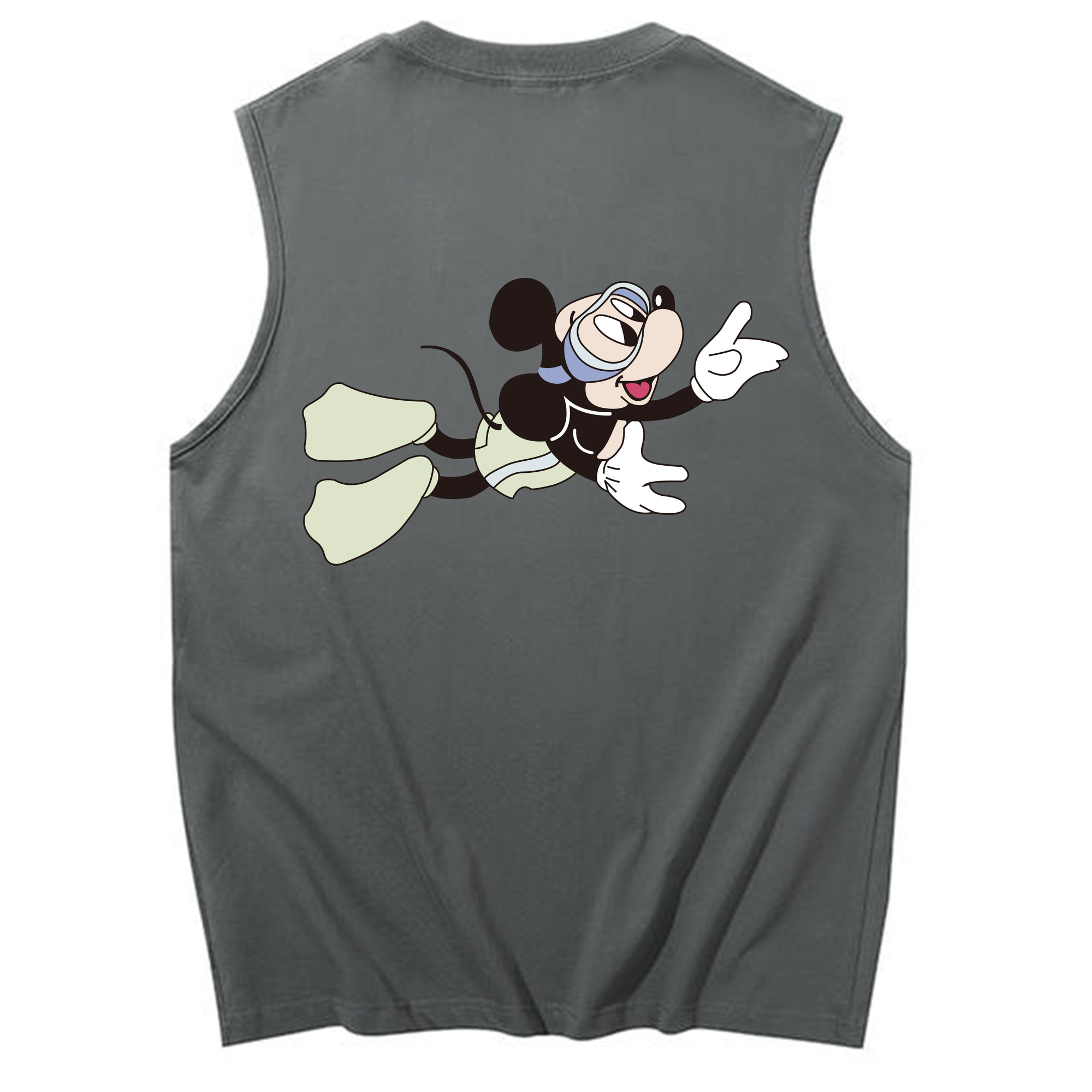 ミッキーマウス Mickey Mouse コットン100％タンクトップ（背面プリント）